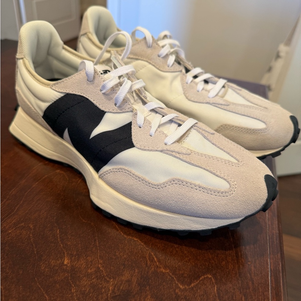 New Balance Beige and Black Sneakers